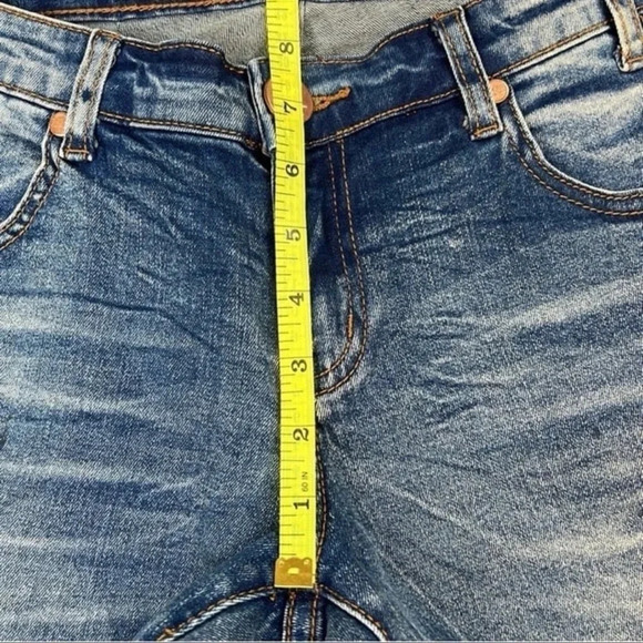 NEW ONE X ONE TEASPOON Freebird ll Low Waist Distressed Zipper Hem Size 28 - Picture 9 of 12